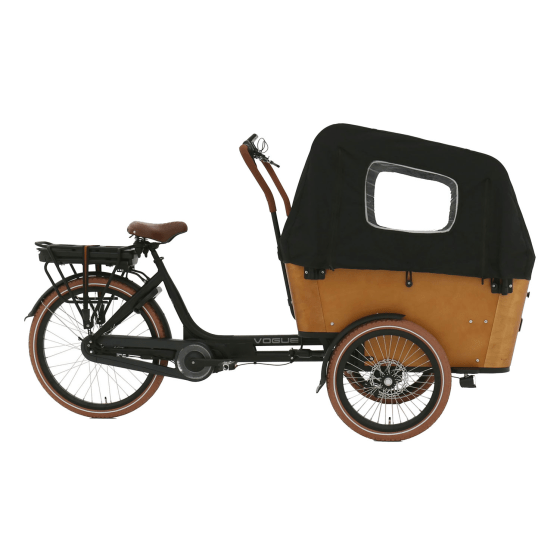 Elektrische Bakfiets CARRY III 26 Inch (3 wielen) - Zwart/Bruin of Zwart Elektrische Bakfiets CARRY III 26 Inch (3 wielen) - Zwart/Bruin of Zwart
